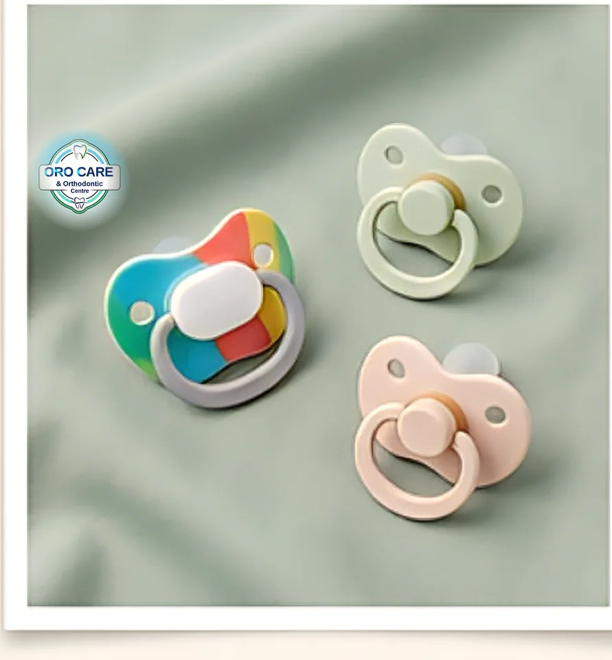 Orthodontic pacifiers used to help correct thumb-sucking and pacifier habits